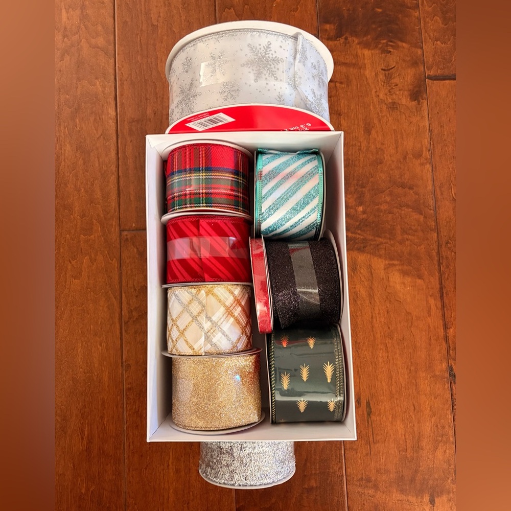 ❤️🎀Lot of Ribbon Assortment - Red, Gold, Teal, Black, silver New🎁